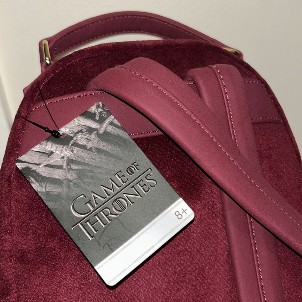 Loungefly Game of Thrones Joffrey Cosplay Mini Backpack Velvet Gold Foil Rare - Picture 14 of 14